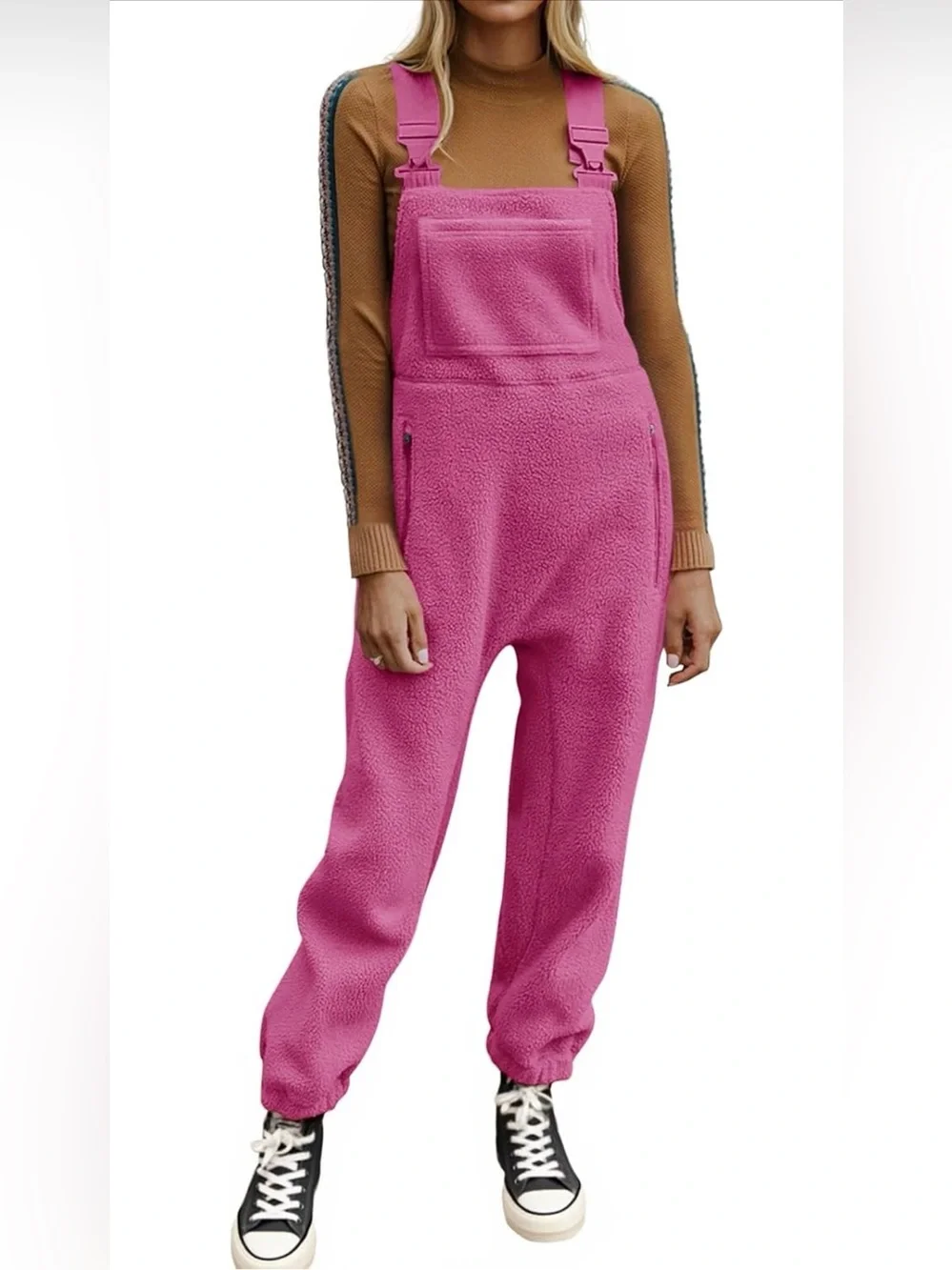 Ebifin Women's Fleece Overalls with Pockets